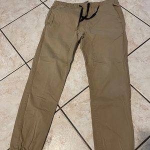 Man’s Khaki Joggers - Cuffed Chino